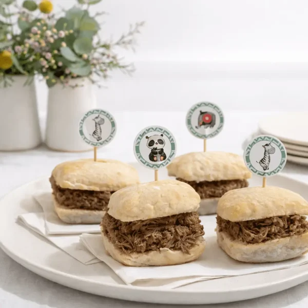 Mini ciabata com carne de panela desfiada