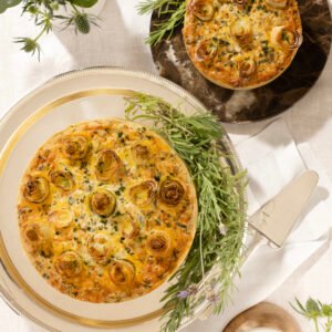 Quiche de alho poró com emmental