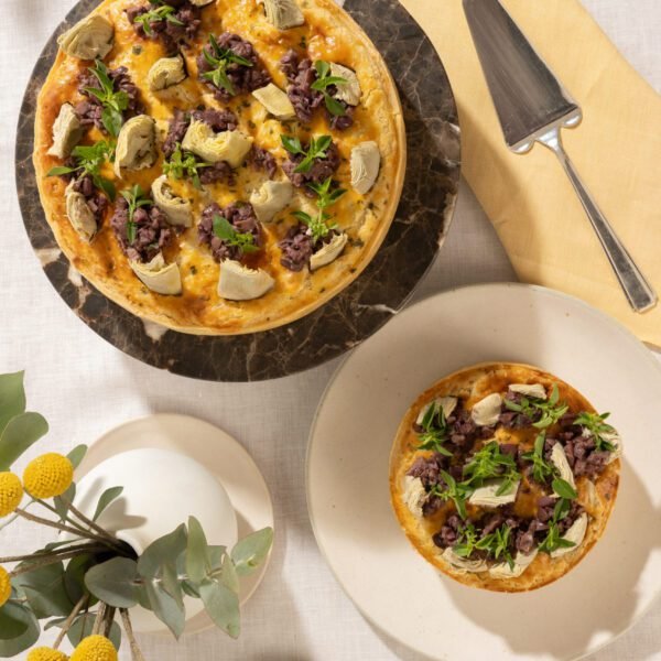 Torta especial de alcachofra com tapenade