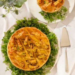 Torta rústica de camarão