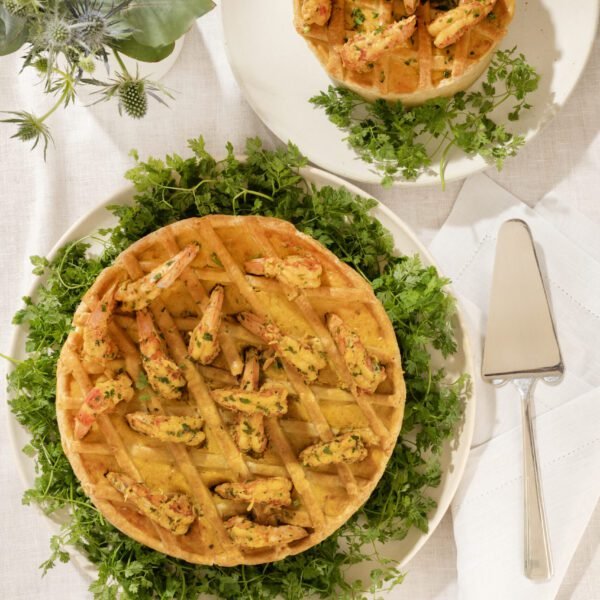 Torta rústica de camarão