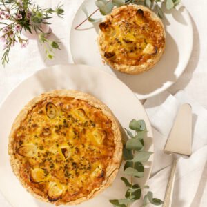 Torta folhada de palmito pupunha