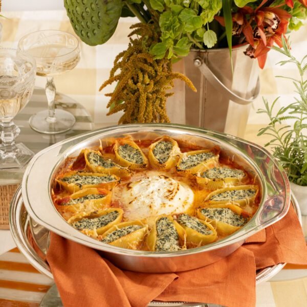 17- Conchiglione recheado de ricota e espinafre, com burrata ao forno