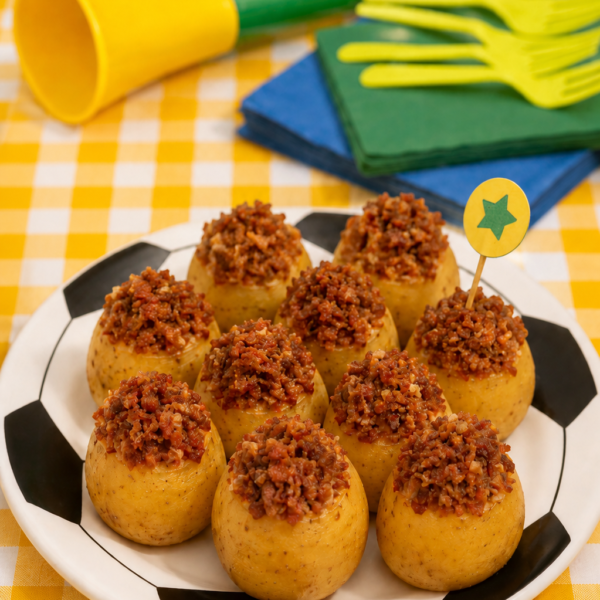 09 - Mini baked potato com requeijão e crispy de pancetta